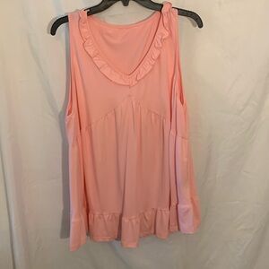 3X peachy, pink sleeveless, cute shirt